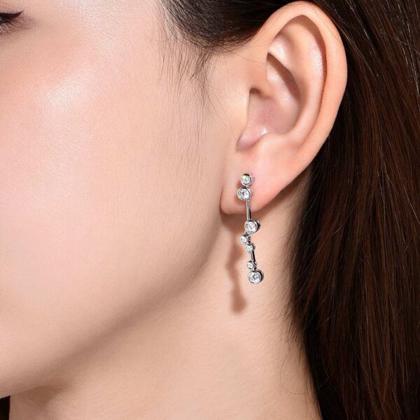Fei Liu White Bubble Drop Earrings BUB-925R-202-CZ00